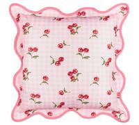 Furn. Fruits Cherries Gingham Check Outdoor Cushion, 45 X 45Cm