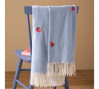 furn. Furn Fruits Lightweight Embroidered Throw, Blue