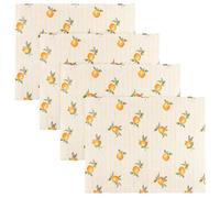 furn. Fruits Oranges Placemats - Washable Striped Fruit Set of 4 Quick Drying Table Mats (Yellow - 46x36cm)
