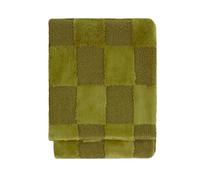 furn. Fur Boucle Check Throw (Olive - 140x180cm)