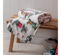 furn. Furn Aspen Christmas Fleece Throw, White, 130 X 150Cm