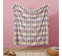 furn. Furn Beach Huts Fleece Printed Throw, Multicoloured, 130 X 150Cm