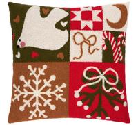 furn. Furn Fika Patch Boucle Christmas Polyester Filled Cushion, Multi, 43 X 43 Cm