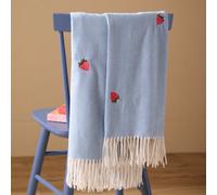 furn. Furn Fruits Lightweight Embroidered Throw, Blue