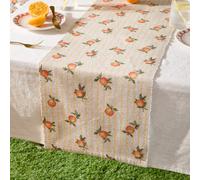 Furn Fruits Oranges Indoor/Outdoor Table Runner (220 x 35 cm) in Cream | Size: 220 x 35 cm Furn Cream 220 x 35 cm