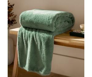 furn. Furn Kallu Double-Sided Faux-Fur Throw, Frost Green, 130 X 180Cm