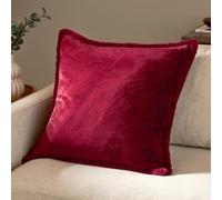 furn. Kallu Faux Fur Polyester Filled Cushion - Soft Fluffy Decorative Cushion with Oxford Edge (Berry - 55x55cm)