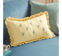 furn. Furn Les Petite Fleurs Gingham Ruffle Polyester Filled Cushion