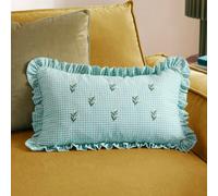 furn. Furn Les Petite Fleurs Gingham Ruffle Polyester Filled Cushion