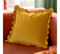 furn. Furn Lil Scallop Velvet Cushion Cover, Lemon/ginger, 45 X 45Cm