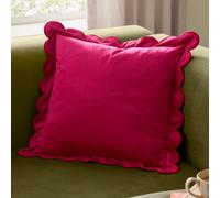 furn. Furn Lil Scallop Velvet Cushion Cover, Pink/red, 45 X 45Cm