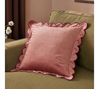 furn. Furn Lil Scallop Velvet Cushion Cover, Slipper/burgundy, 45 X 45Cm