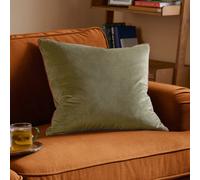 furn. Furn Meridian Plain Velvet Piped Cushion Cover, Fir Green/dark Red, 45 X 45Cm
