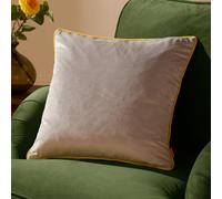 furn. Meridian Cushion Cover - Luxury Contrast Piped Velvet Decorative Case (Dove/Cylon - 45x45cm)
