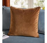 furn. Furn Meridian Velvet Feather Filled Cushion, Caramel/chocolate, 55 X 55Cm
