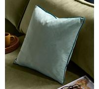 furn. Meridian Cushion Cover - Luxury Contrast Piped Velvet Decorative Case (Mineral/Teal - 45x45cm)