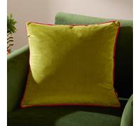 Furn Meridian Cushion – Luxury Polyester-Filled Velvet, Contrast Piped – Lime/Hot Pink 45x45 cm