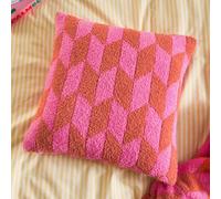 furn. Furn Olsen Geometric Feather Filled Cushion, Pink Pop, 45 X 45Cm