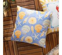 furn. Furn Sea Shells Striped Outdoor Cushion, Blue, 45 X 45Cm