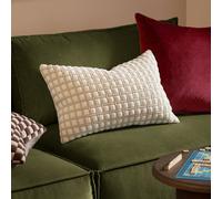 Furn Softie Natural Grid Quilted Reversible Cushion 40 x 60cm - Wilko