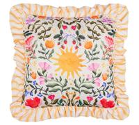 furn. Summer Solstice Cushion Cover - Reversible Water Resistant Sun Floral Garden Outdoor Decorative Case (Summer - 50x50cm)