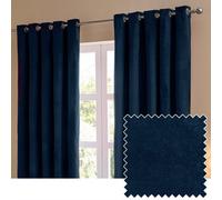 Furn Eyelet Curtain Pair The Ultimate Velvet – Room-darkening Matte Velvet, Royal Blue 168x229 cm