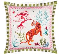 furn. Tiger Dream Cushion Cover - Reversible Water Resistant Exotic Botanical Tiger Outdoor Decorative Case (Multicolour - 50x50cm)