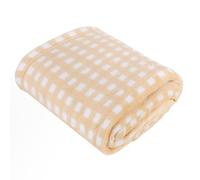 furn. Gingham Throw - Soft Fleece Checked Print Blanket (Yellow - 130x150cm)