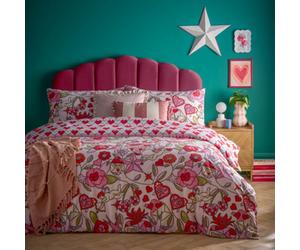 Furn. Glasshearts Printed Duvet Sets, Single, Pink