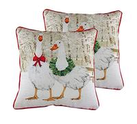 furn. Goosie Velvet Twin Pack Feather Filled Cushions, Multi, 43 x 43cm
