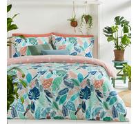 Furn Guava Tropical Duvet Cover Set - Multicoloured - Double - Multicoloured - 50% Polyester/50% Cotton