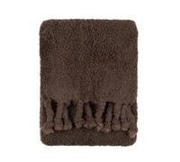Furn Harlan Borg Sherpa Tasselled Throw 140x180cm Brown
