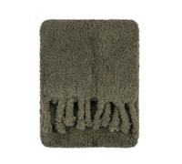 Furn Harlan Borg Sherpa Tasselled Throw 140x180cm Green