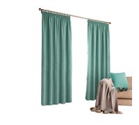 Furn Harrison Pencil Pleat Faux Wool Curtains (Pair) - Marine Blue - 229x229cm - Marine Blue - 100% Polyester