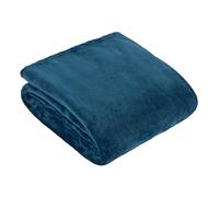 furn. Harrow Fleece Throw (Midnight - 140x180cm) | Silky soft lightweight flannel throw for beds and sofas