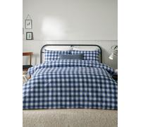 Furn Hartsford Check Duvet Set- Single Navy