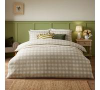 Furn. Hartsford Gingham Check Duvet Set, Double, Beige