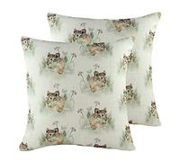 furn. Hedgerow Mice Repeat Twin Pack Polyester Filled Cushions, Multi, 43 x 43cm