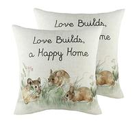 furn. Hedgerow Mice Twin Pack Feather Filled Cushions, Multi, 43 x 43cm