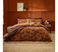 furn. Herve Reversible Duvet Cover Set - Wild Horses Statement Bedding (Tan - King U.K. Standard)