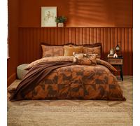 furn. Herve Reversible Duvet Cover Set - Wild Horses Statement Bedding (Tan - King U.K. Standard)