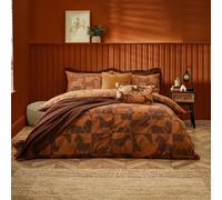 furn. Herve Reversible Duvet Cover Set - Wild Horses Statement Bedding (Tan - King U.K. Standard)