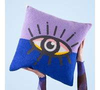 Heya Home All Eyes On You Boucle Tufted Cushion Cover, Lilac/Blue