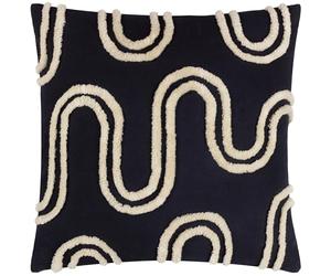 furn. Heya Home Archie Tufted Cushion - Abstract Tufted Design, Soft & Durable Feather Filled (Mono - 45cm x 45cm)