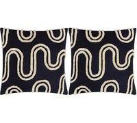 furn. Heya Home Archie Tufted Cushion Cover - Abstract Tufted Design, Soft & Durable (Mono - 45 x 45cm) (Pack of 2)