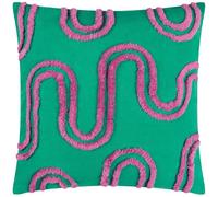 Heya Home Archie Tufted Cushion Cover, Turquoise/Purple