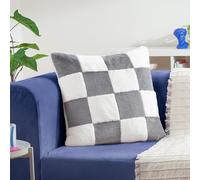 Heya Home Cozee Check Faux Fur Polyester Filled Cushion