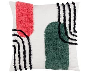 furn. Heya Home Elmer Feather Filled Cushion, Pink/Jade, 45 x 45cm