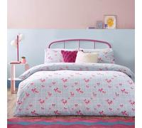 Heya Home Gingham Bows Printed Reversible Duvet Cover Set | Various Colours