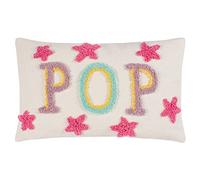 furn. Heya Home Pop Polyester Filled Cushion - Colourful Tufted Cotton Slogan Decorative Pillow (Multicolour - 30x50cm)